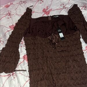Fashion Nova Brown Textured Dress